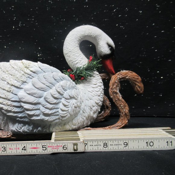 Christmas/Holiday Winter Decorative Swan Sleigh Planter - Picture 7 of 8